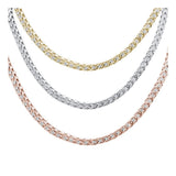 Micro Pave Franco Link Chain .925 Sterling Silver Chain 26"