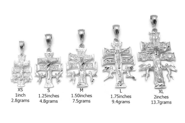 Pendentif Croix De Caravaca Grand 35 Mm - Argent 925 - Avec Coffret Cadeau - Neuf Avec étiquettes