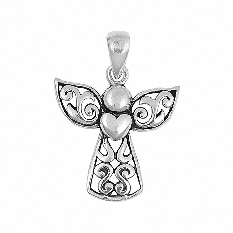 Angel Heart Pendant 925 Sterling Silver Choose Color