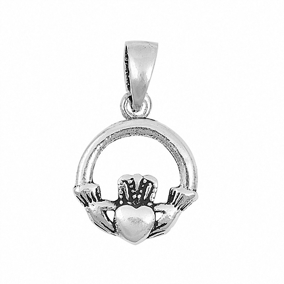 Irish Claddagh Pendant 925 Sterling Silver Choose Color