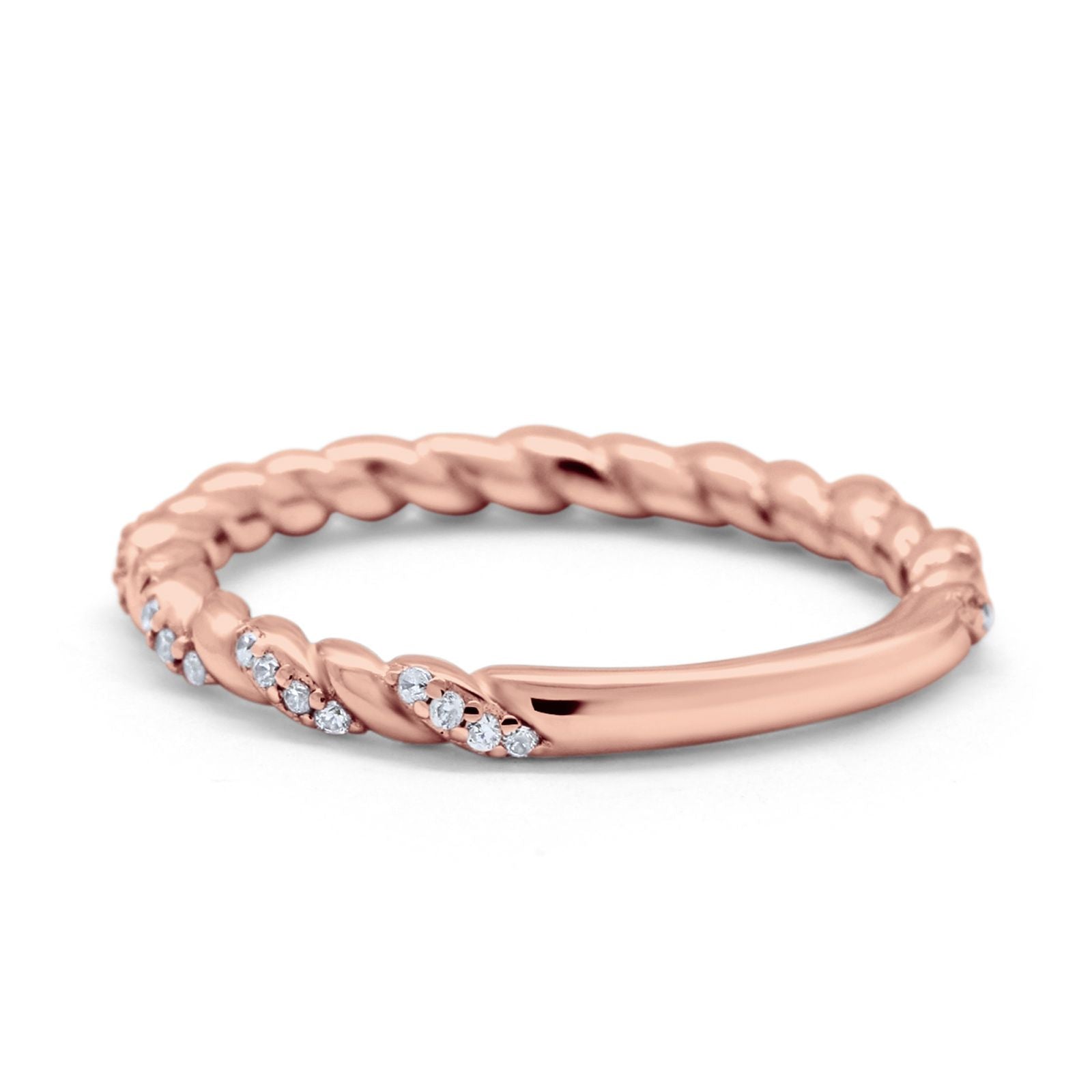 Infinity Twisted Wedding Stackable Eternity Rings Simulated CZ 925 Sterling Silver