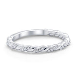 Infinity Twisted Wedding Stackable Eternity Rings Simulated CZ 925 Sterling Silver