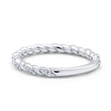 Infinity Twisted Wedding Stackable Eternity Rings Simulated CZ 925 Sterling Silver