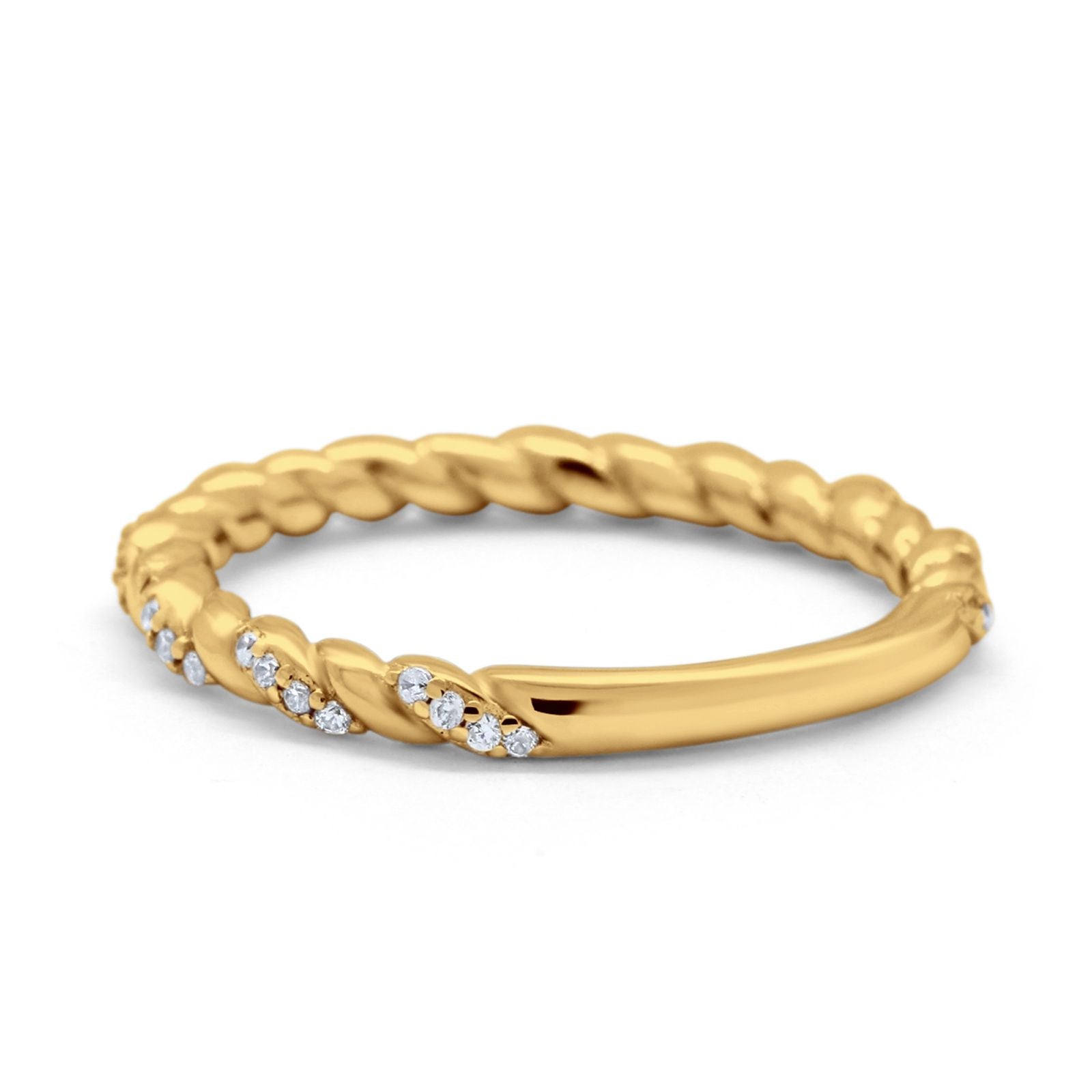 Infinity Twisted Wedding Stackable Eternity Rings Simulated CZ 925 Sterling Silver