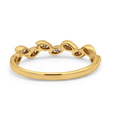 Leaf Art Deco Wedding Eternity Rings Round Simulated CZ 925 Sterling Silver