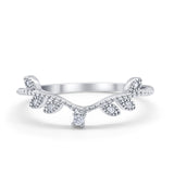 Art Deco V Design Eternity Wedding Rings Simulated CZ 925 Sterling Silver