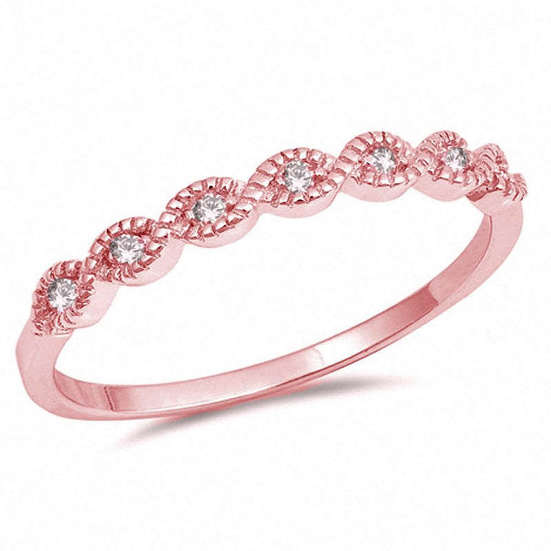 3mm Half Eternity Art Deco Twisted Style Band Ring Round 925 Sterling Silver Choose Color