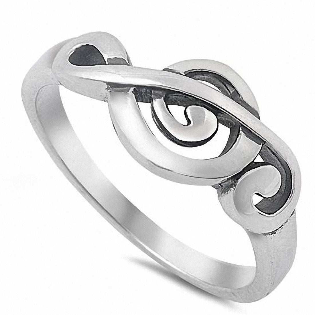Music Note Ring Band 925 Sterling Silver Choose color