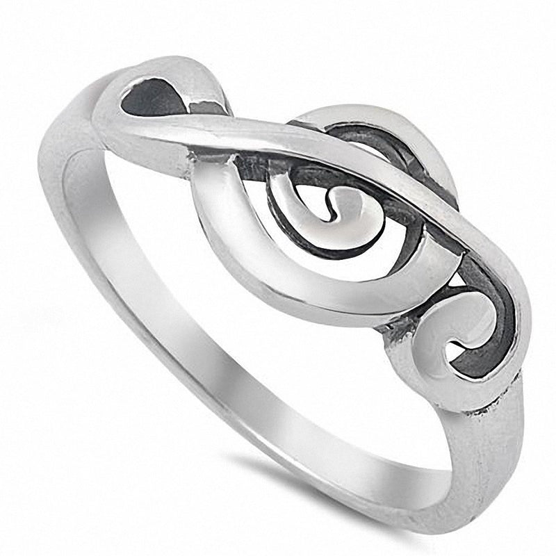 Music Note Ring Band 925 Sterling Silver Choose color