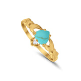 Heart Shape Simulated Cubic Zirconia Claddagh Wedding Ring 925 Sterling Silver