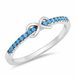 Petite Dainty Infinity Eternity Rings Simulated CZ 925 Sterling Silver