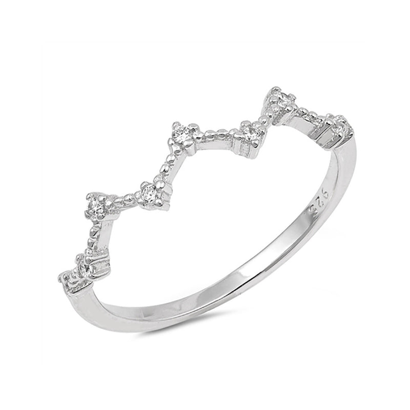 5mm Eternity Constellation Band Ring Round Cubic Zirconia 925 Sterling Silver - Blue Apple Jewelry