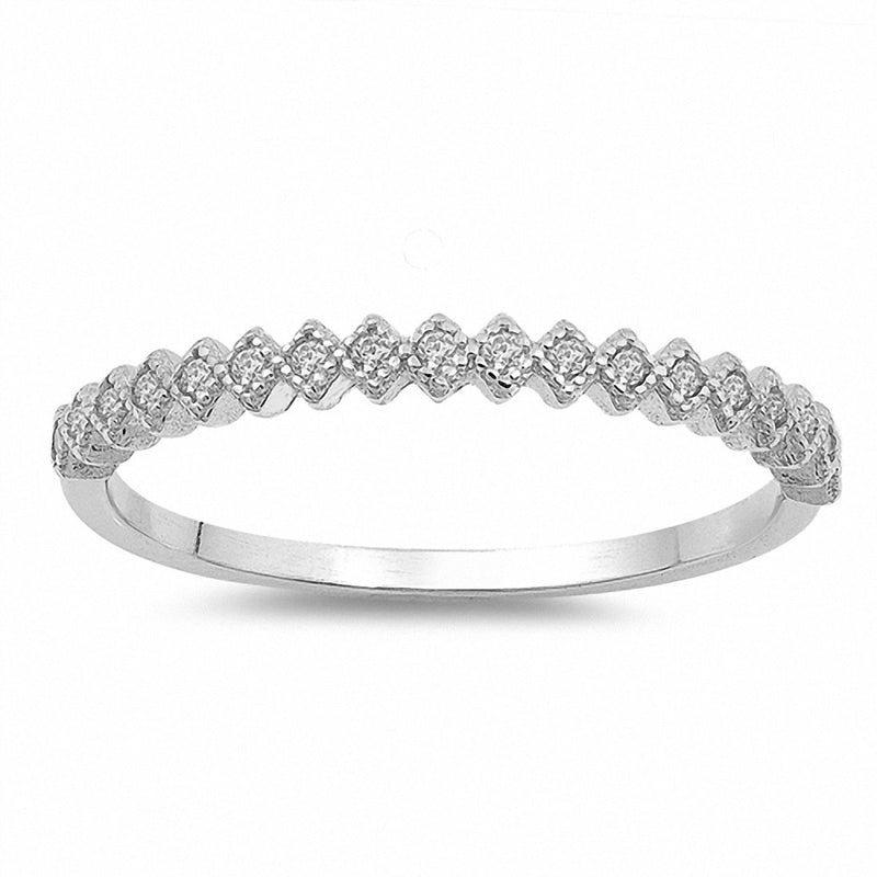 2mm Half Eternity Wedding Band Ring Round 925 Sterling Silver