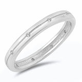 3mm Groove Inlay Band Ring Round 925 Sterling Silver