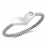 Braided Heart Ring Round Cbic Zirconia 925 Sterling Silver Choose Color