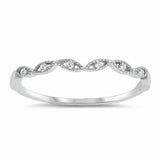 Fashion Midi Ring Round Cubic Zirconia 925 Sterling Silver Choose Color