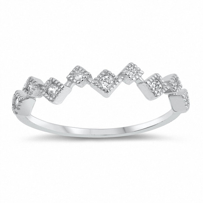 Zing zag CZ Sterling silver band