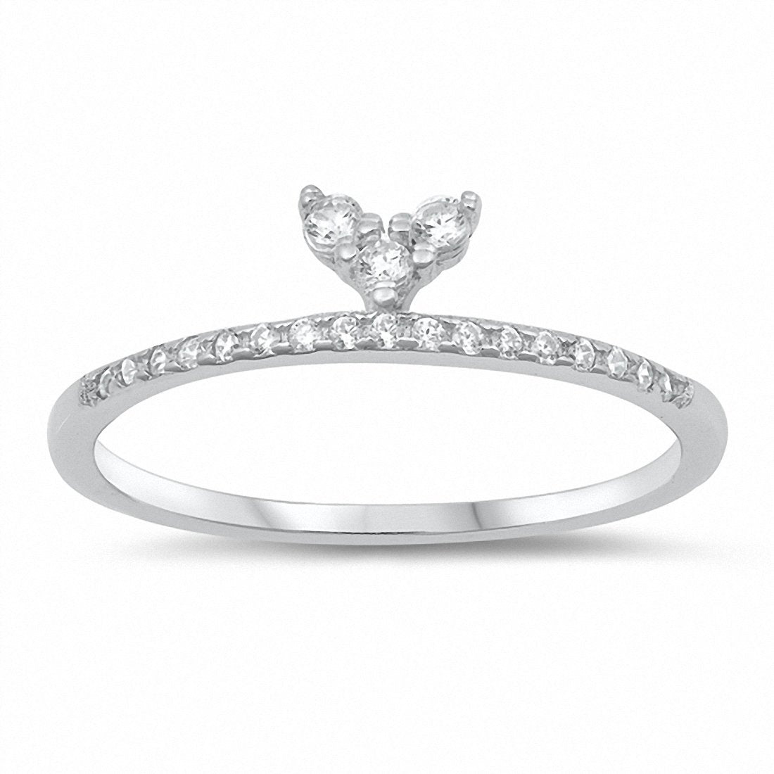 Fashion Midi Ring Round Cubic Zirconia 925 Sterling Silver Choose Color