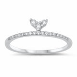 Fashion Midi Ring Round Cubic Zirconia 925 Sterling Silver Choose Color