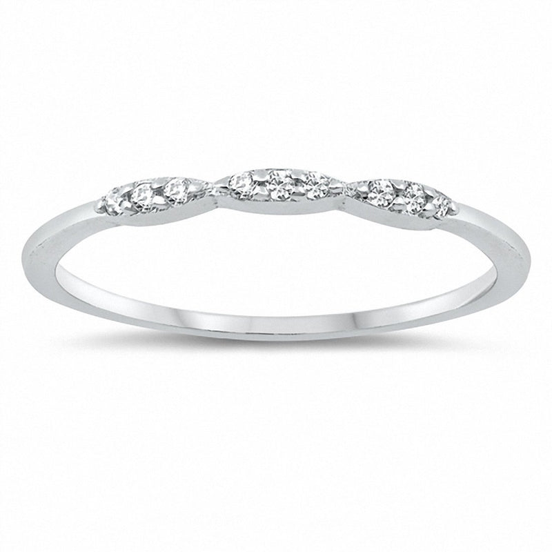 Fashion Petite Dainty Band Ring Round Cubic Zirconia 925 Sterling Silver Choose Color