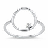 O Circle Ring Round Cubic Zirconia 925 Sterling Silver Choose Color