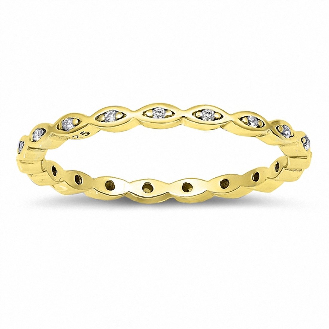 2mm Full Eternity Art Deco Wedding Band Ring Round 925 Sterling Silver Choose Color