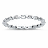 2mm Full Eternity Art Deco Wedding Band Ring Round 925 Sterling Silver Choose Color