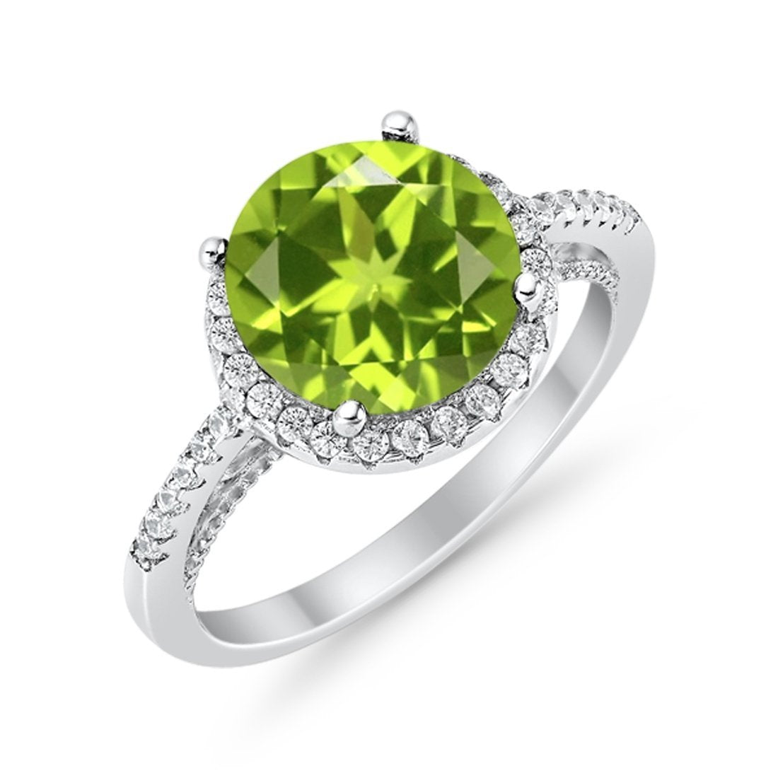 Halo Art Deco Wedding Engagement Bridal Ring Round Simulated Cubic Zirconia 925 Sterling Silver