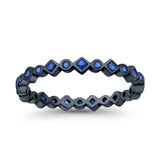 Stackable 2.5mm Full Eternity Art Deco Wedding Band Ring 925 Sterling Silver