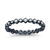 Stackable 2.5mm Full Eternity Art Deco Wedding Band Ring 925 Sterling Silver