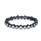 Stackable 2.5mm Full Eternity Art Deco Wedding Band Ring 925 Sterling Silver