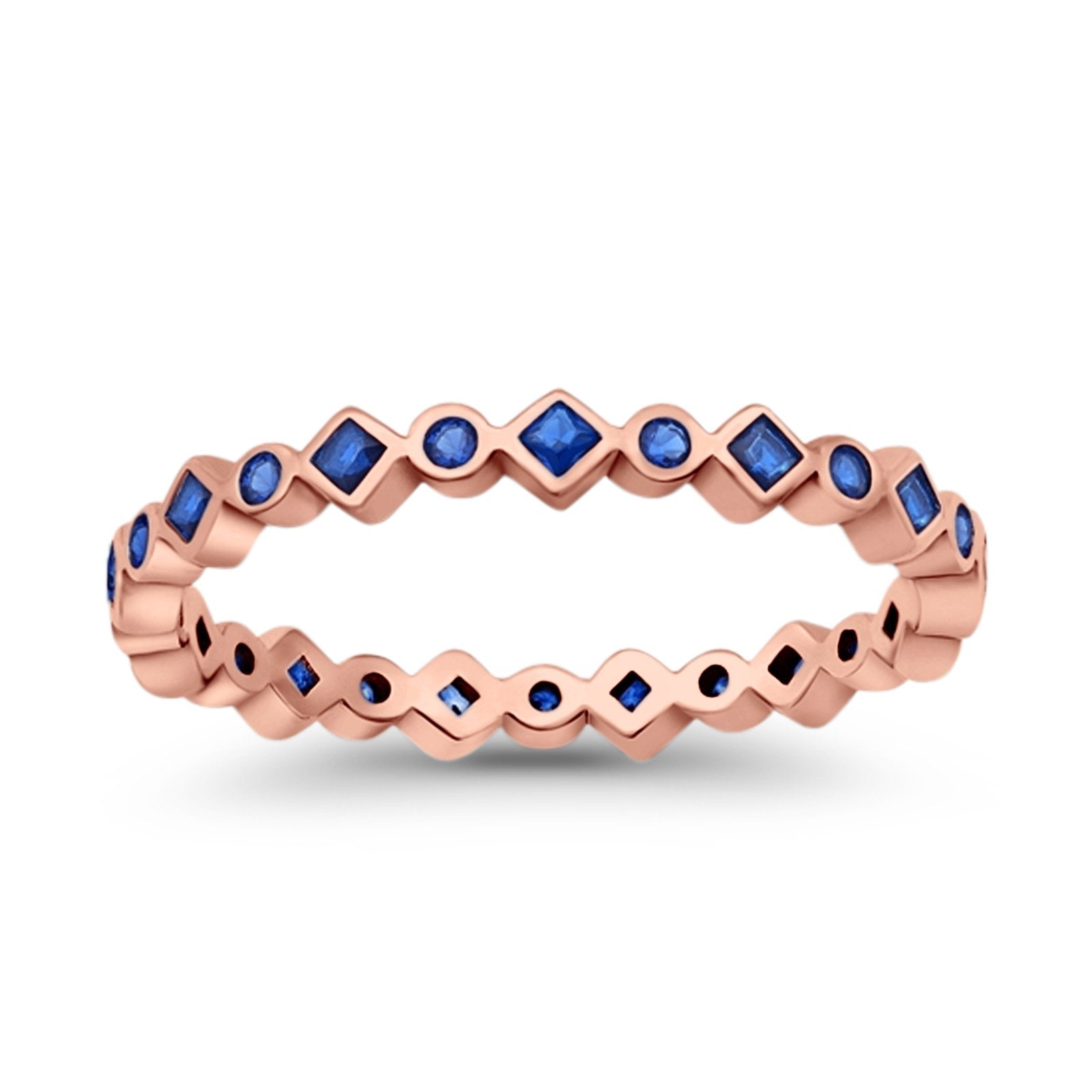 Stackable 2.5mm Full Eternity Art Deco Wedding Band Ring 925 Sterling Silver