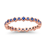 Stackable 2.5mm Full Eternity Art Deco Wedding Band Ring 925 Sterling Silver