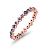 Stackable 2.5mm Full Eternity Art Deco Wedding Band Ring 925 Sterling Silver