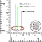 Stackable 2.5mm Full Eternity Art Deco Wedding Band Ring 925 Sterling Silver