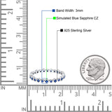 Stackable 2.5mm Full Eternity Art Deco Wedding Band Ring 925 Sterling Silver