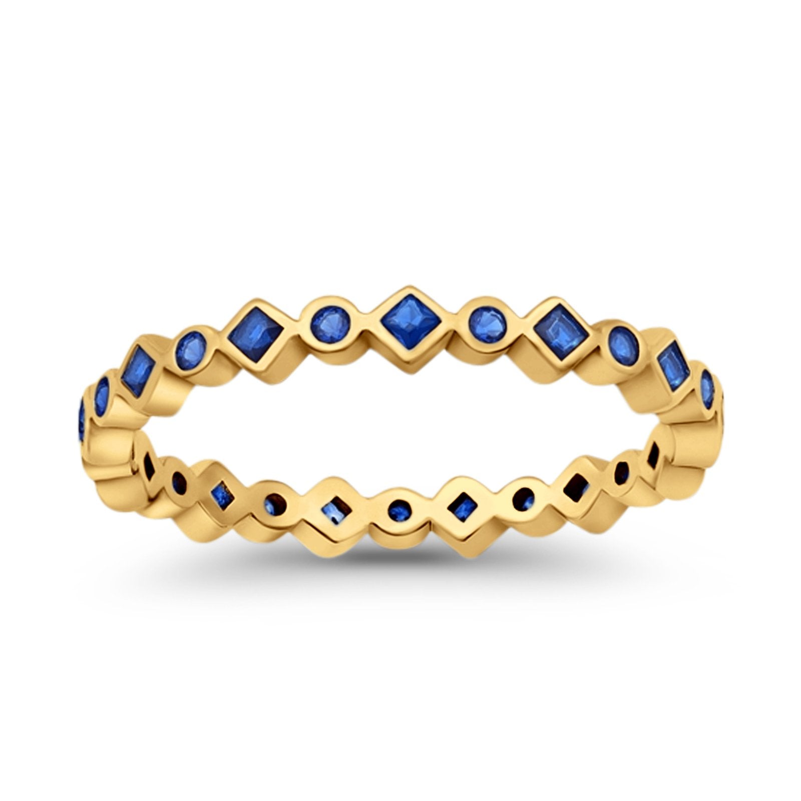 Stackable 2.5mm Full Eternity Art Deco Wedding Band Ring 925 Sterling Silver