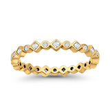 Stackable 2.5mm Full Eternity Art Deco Wedding Band Ring 925 Sterling Silver