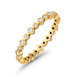 Stackable 2.5mm Full Eternity Art Deco Wedding Band Ring 925 Sterling Silver