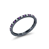 Eternity Wedding Art Deco Round Ring Simulated Cubic Zirconia 925 Sterling Silver