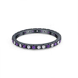 Eternity Wedding Art Deco Round Ring Simulated Cubic Zirconia 925 Sterling Silver