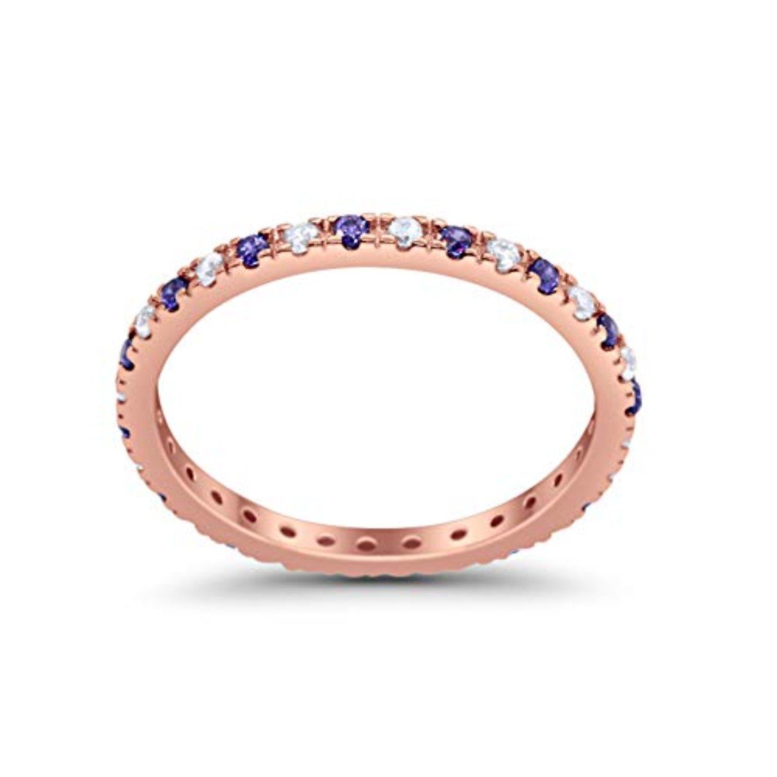 Eternity Wedding Art Deco Round Ring Simulated Cubic Zirconia 925 Sterling Silver