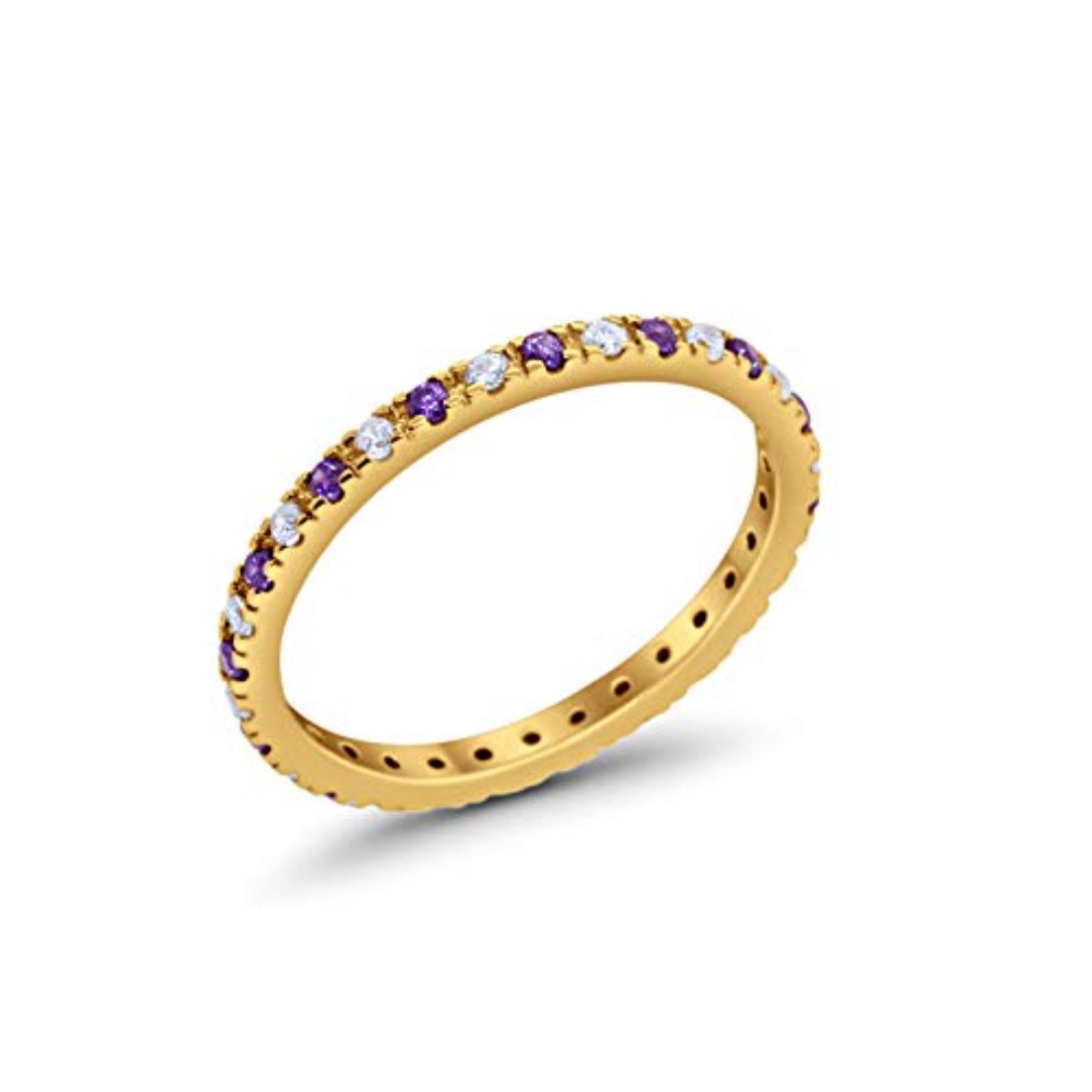 Eternity Wedding Art Deco Round Ring Simulated Cubic Zirconia 925 Sterling Silver