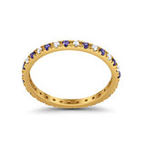 Eternity Wedding Art Deco Round Ring Simulated Cubic Zirconia 925 Sterling Silver