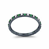 Eternity Wedding Art Deco Round Ring Simulated Cubic Zirconia 925 Sterling Silver