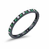 Eternity Wedding Art Deco Round Ring Simulated Cubic Zirconia 925 Sterling Silver