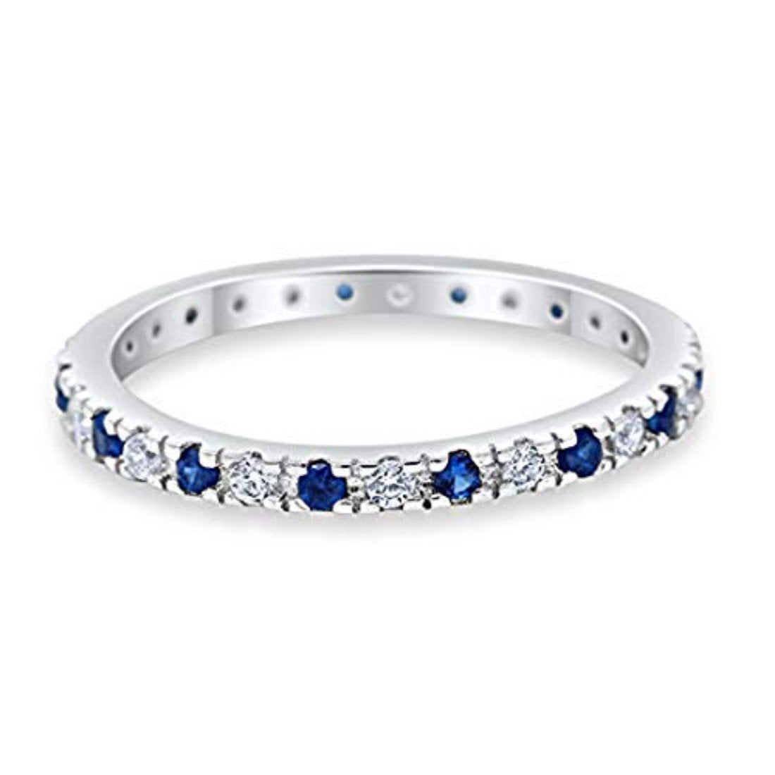 Eternity Wedding Art Deco Round Ring Simulated Cubic Zirconia 925 Sterling Silver