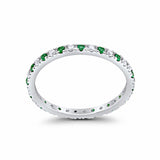 Eternity Wedding Art Deco Round Ring Simulated Cubic Zirconia 925 Sterling Silver