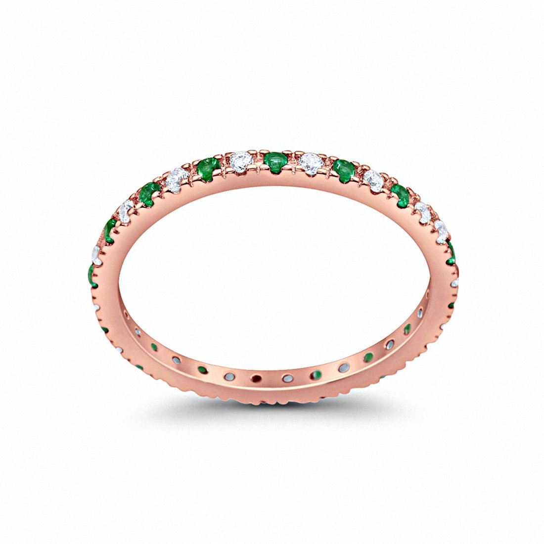 Eternity Wedding Art Deco Round Ring Simulated Cubic Zirconia 925 Sterling Silver