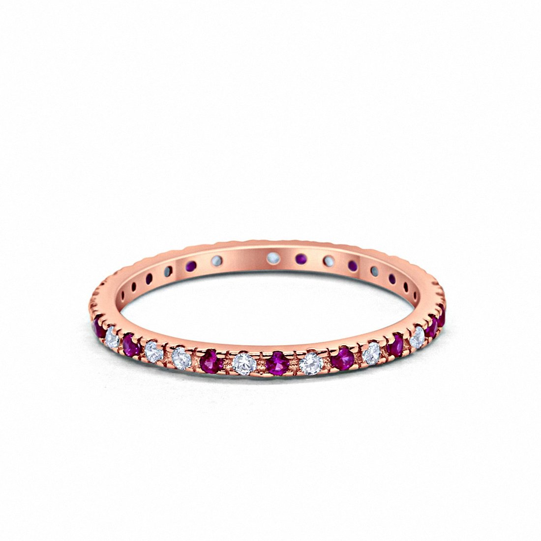 Eternity Wedding Art Deco Round Ring Simulated Cubic Zirconia 925 Sterling Silver